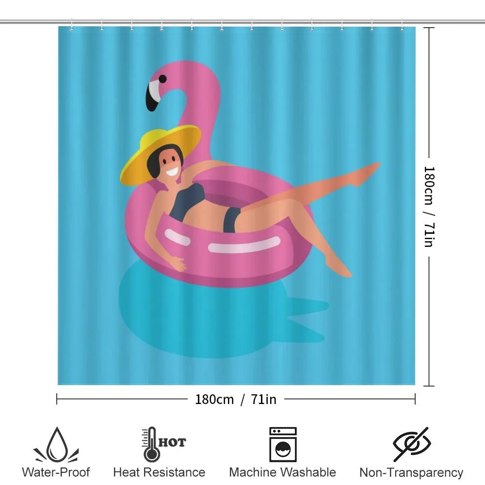 Woman on Rubber Flamingo — Detail 2