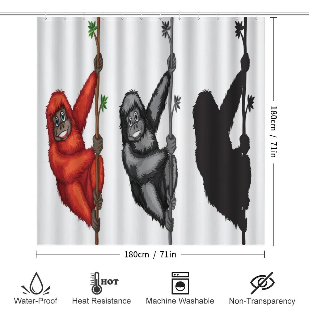 Cartoon Orangutans Hanging — Detail 2