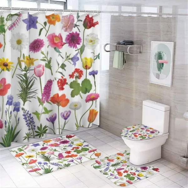 Colored Roses Tulips on a shower curtain