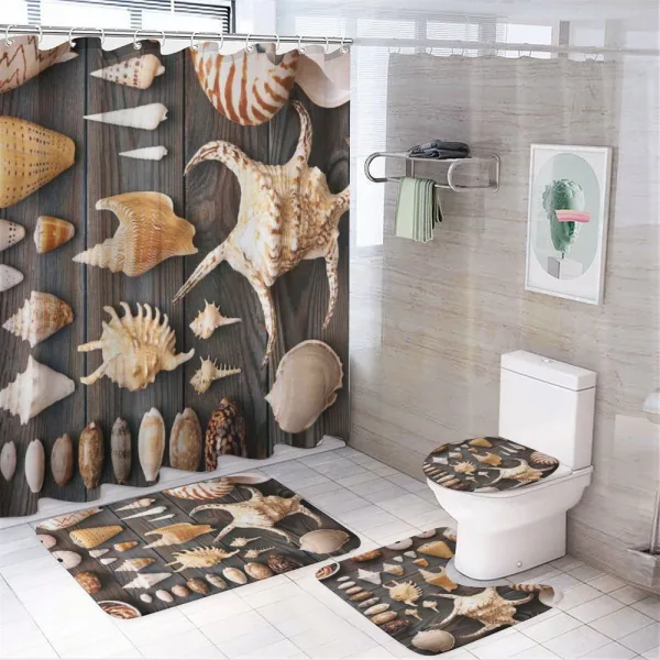 Countryside Beach Shell on a shower curtain