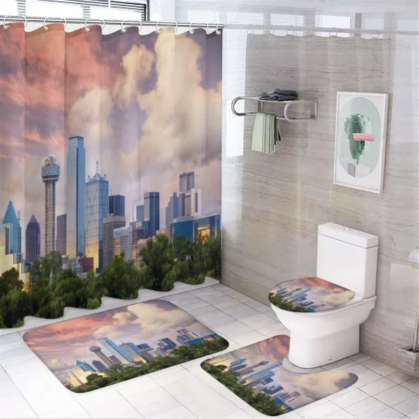 Dallas Skyline on a shower curtain