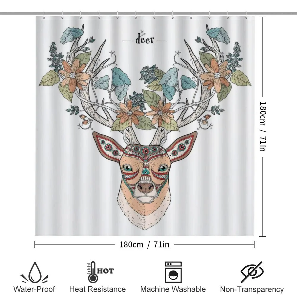 Deer Head Floral Ethnic — Detail 2