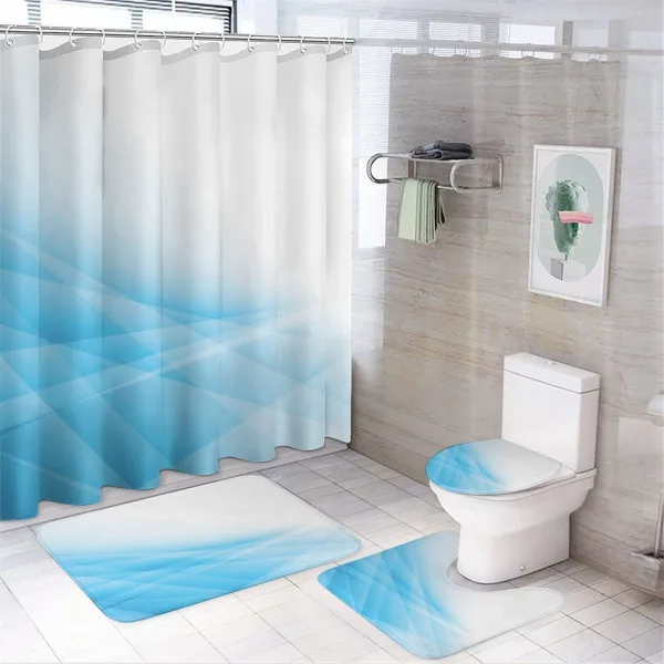 Futuristic Lines Softness Art on a shower curtain