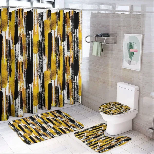 Grunge Art Brushstrokes on a shower curtain