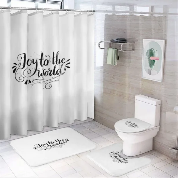 Inspirational Joy to World on a shower curtain
