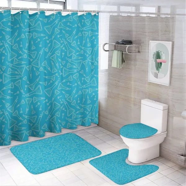 Laboratory Equipment on a shower curtain