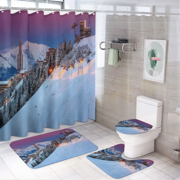 Majestic Sunrice Ski on a shower curtain