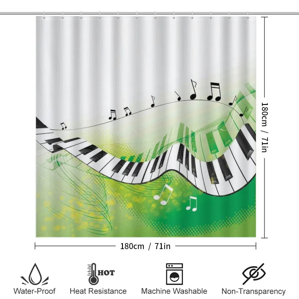 Piano Keys Green Curvy — Detail 2