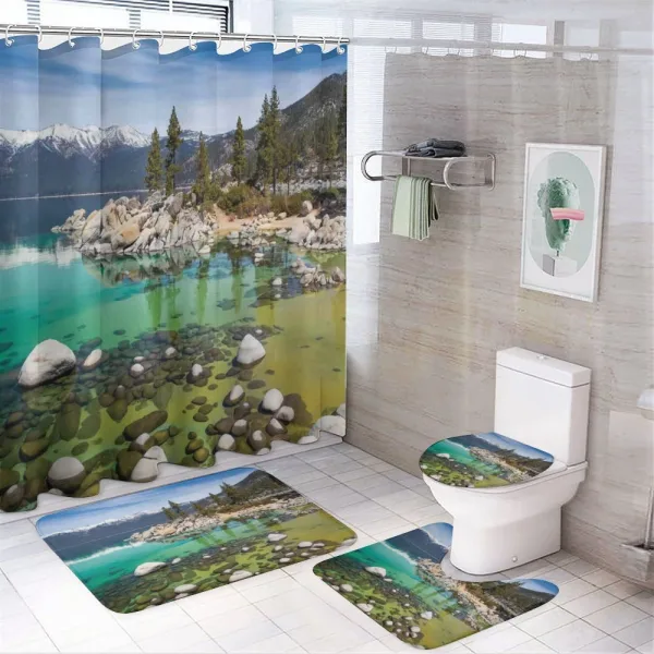 Sierra Nevada Lake Photo on a shower curtain