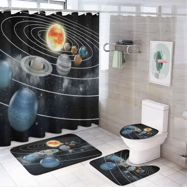 Solar System Sun Planets on a shower curtain