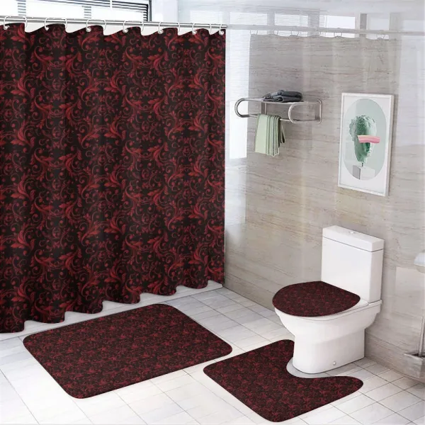Swirls Flowers Ethnic on a shower curtain