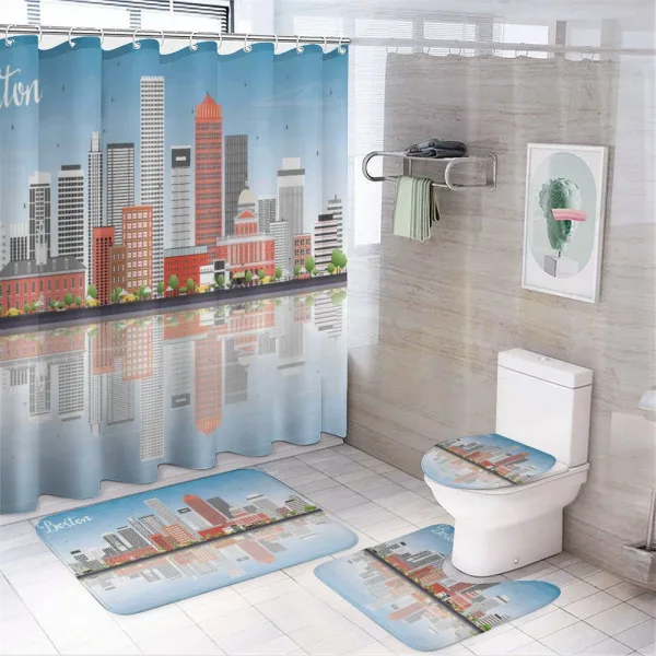Travel Tourism Concept on a shower curtain