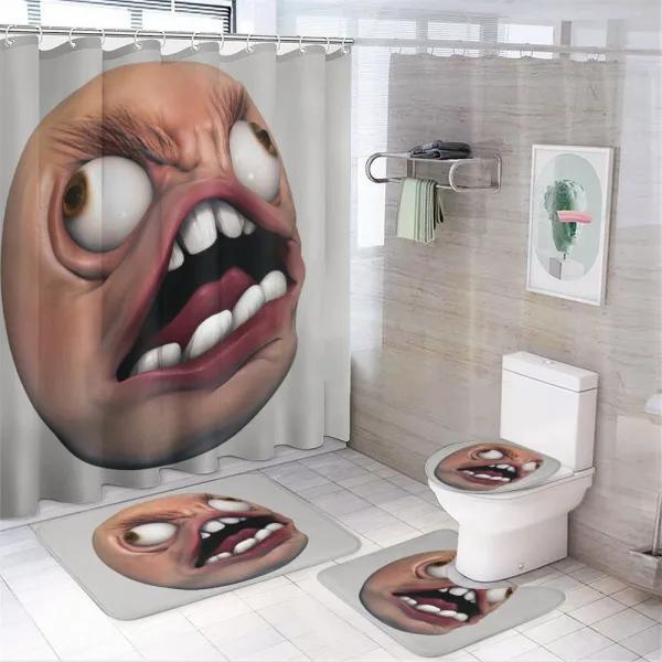 Angry Rage Meme Guy Fun on a shower curtain