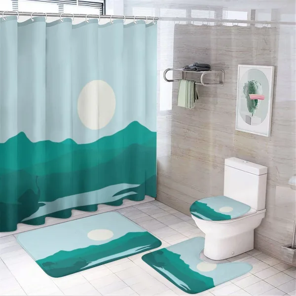 Animal in the Lake on a shower curtain