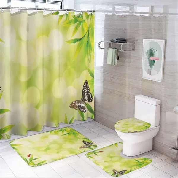 Animals on Bamboo on a shower curtain