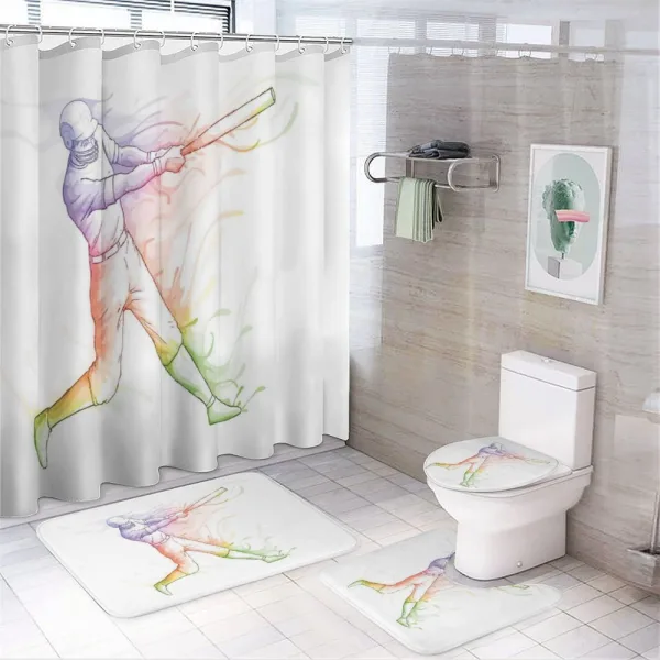 Baseball Player Sport on a shower curtain
