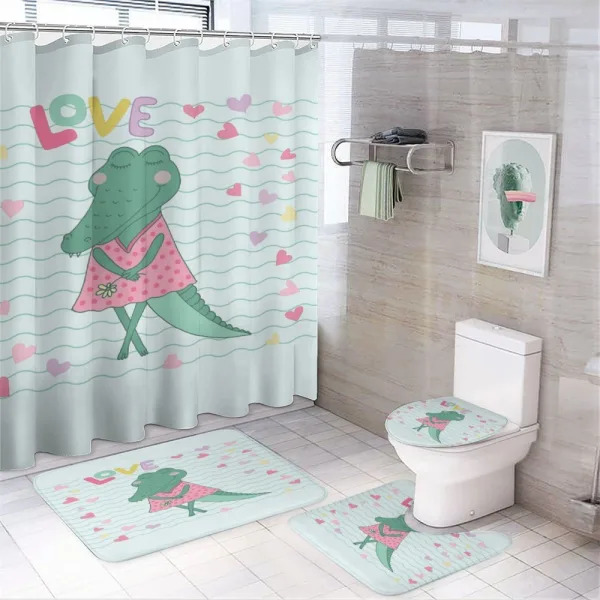 Female Crocodile with Love on a shower curtain