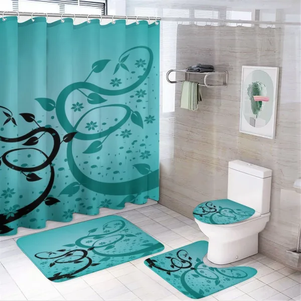 Floral Winding Tendrils on a shower curtain
