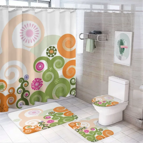 Flower Designs Vibrant on a shower curtain