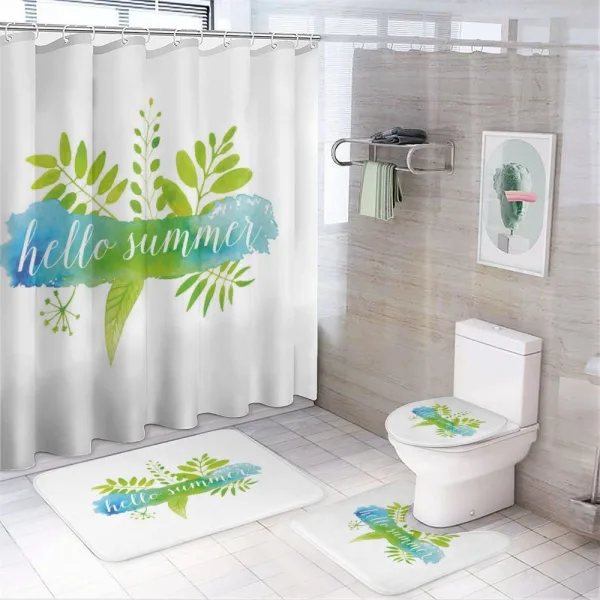 Foliage Watercolor on a shower curtain