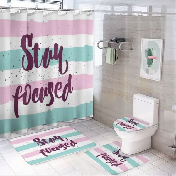 Horizontal Pastel Stripes on a shower curtain