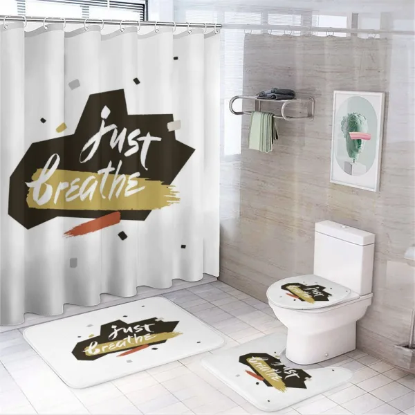 Lettering on a shower curtain