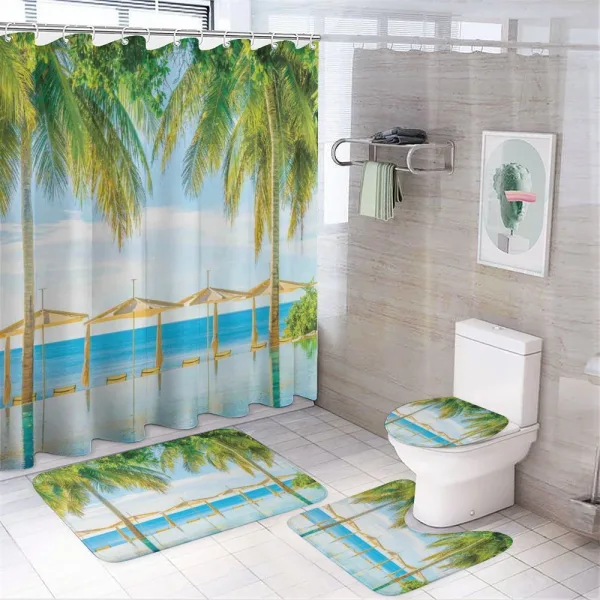 Pool Resort Summer on a shower curtain