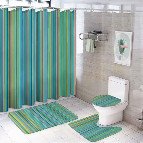 Retro Thin Stripes on a shower curtain