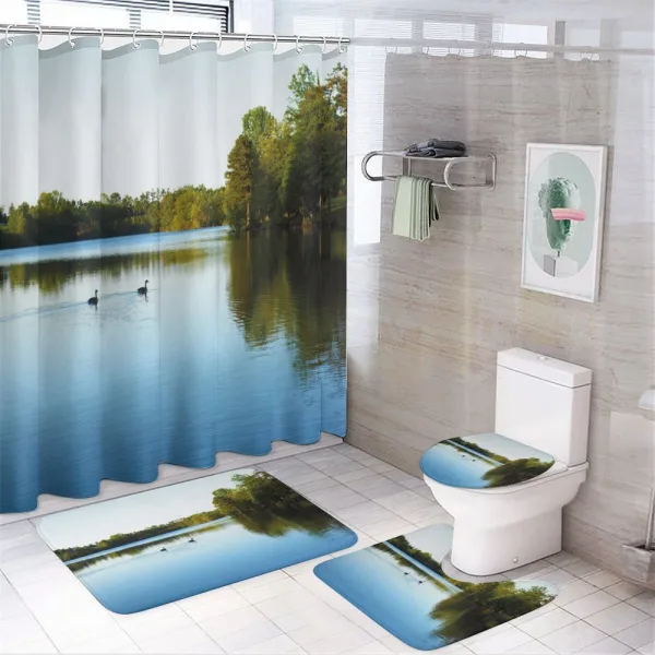 Small Town in Italy on a shower curtain