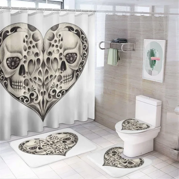 Twin Heart Design on a shower curtain