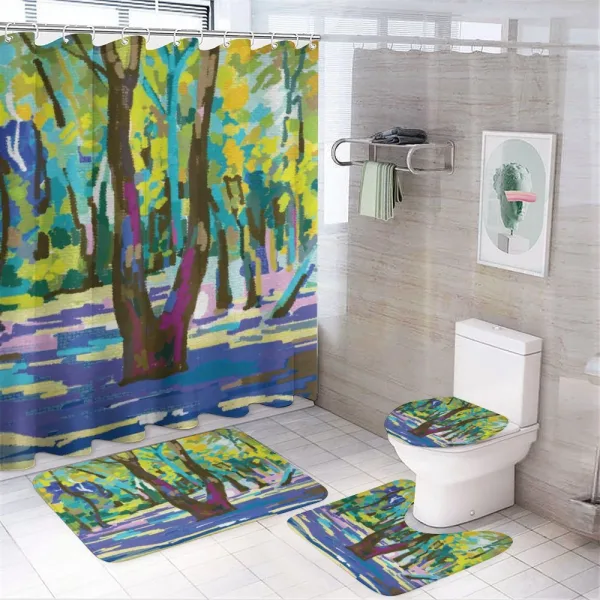 Vibrant Forest Tree Leaves on a shower curtain