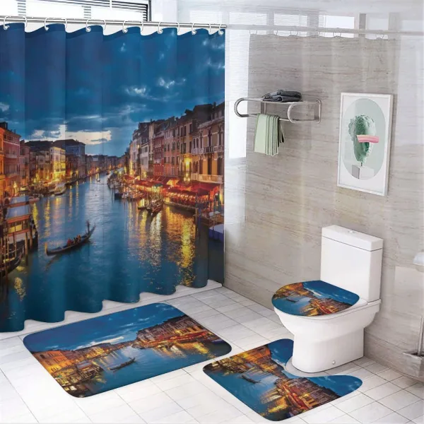 View on Grand Canal Rialto on a shower curtain