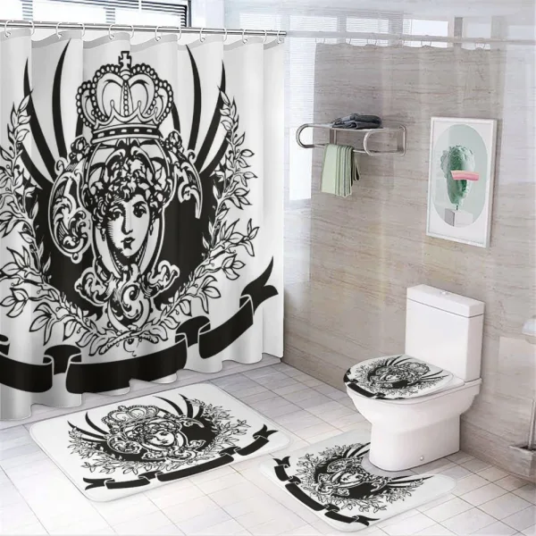 Vintage Ornate Banner on a shower curtain
