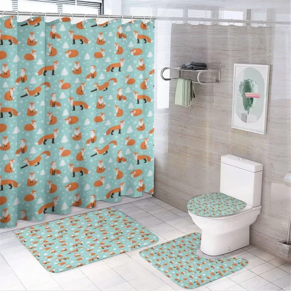 Wild Animal in Winter on a shower curtain