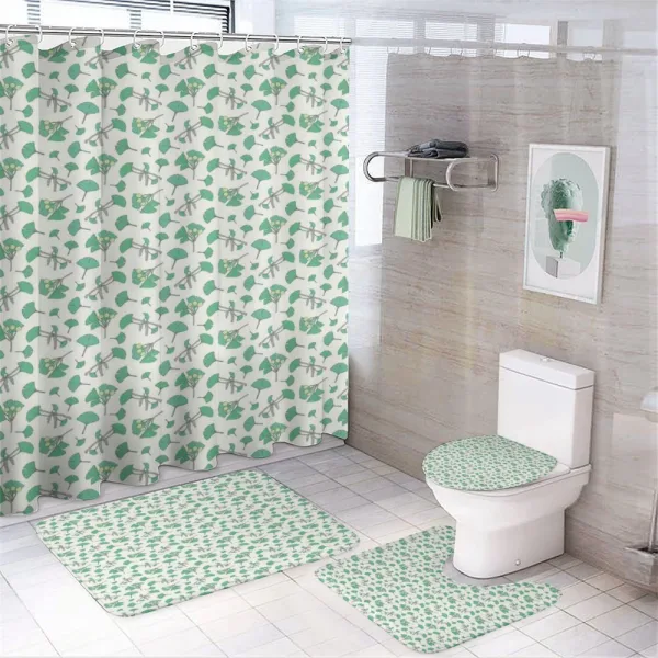 Berries Leaves Botanical on a shower curtain