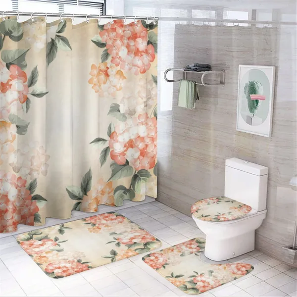 Blooming Hydrangea Flowers on a shower curtain
