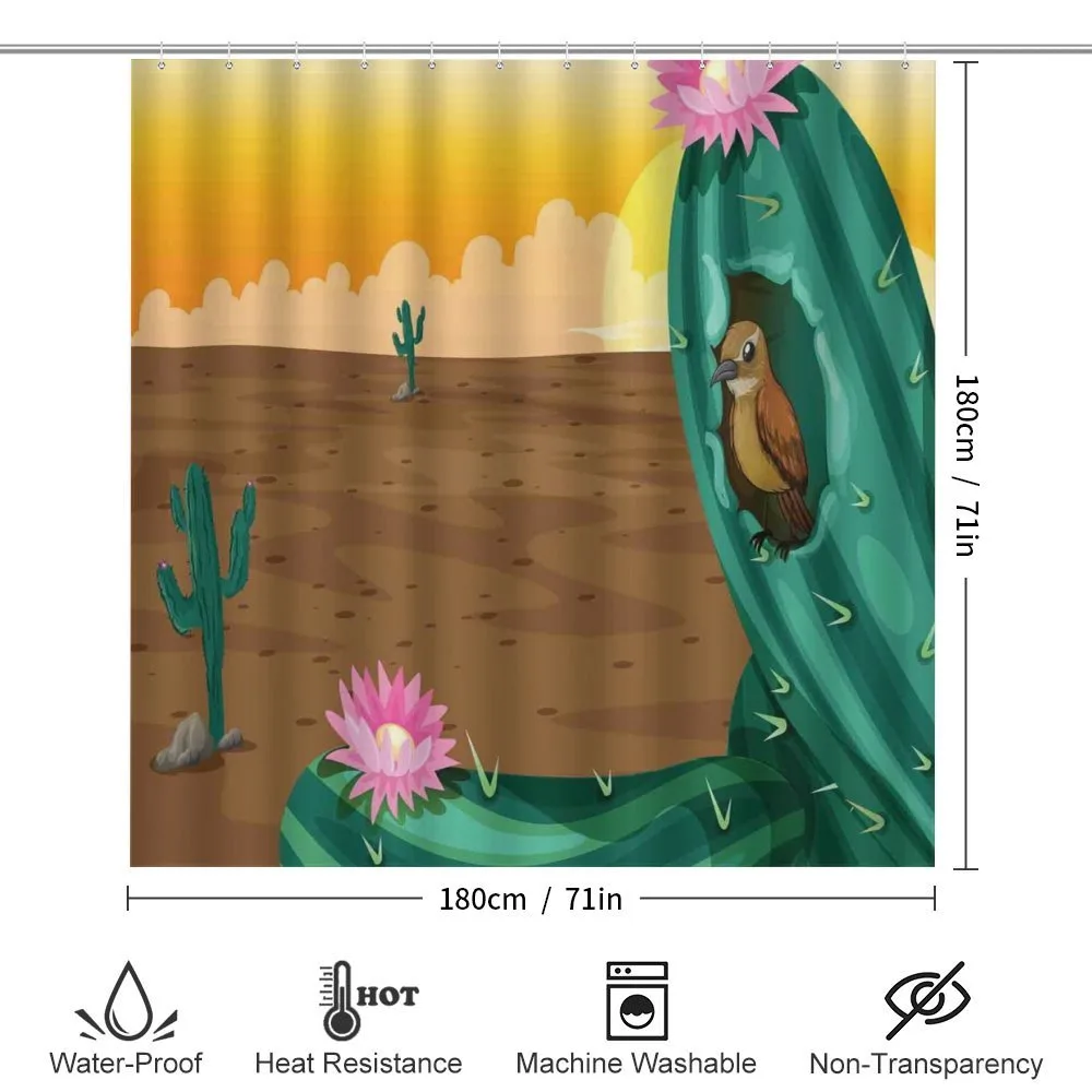 Desert Cactus and Bird — Detail 2