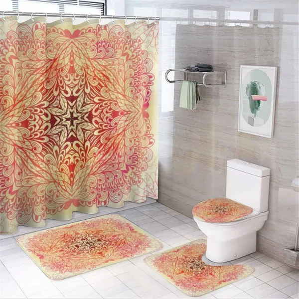 Doodle Flower Swirl on a shower curtain
