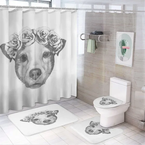 Floral Head Wreath on a shower curtain