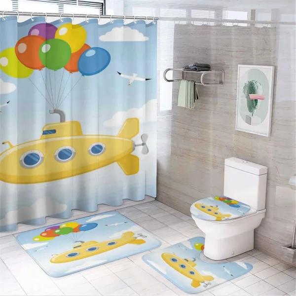 Flying in Sky on a shower curtain