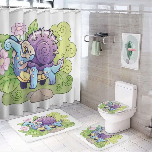 Funny Floral Swirls Leaves on a shower curtain