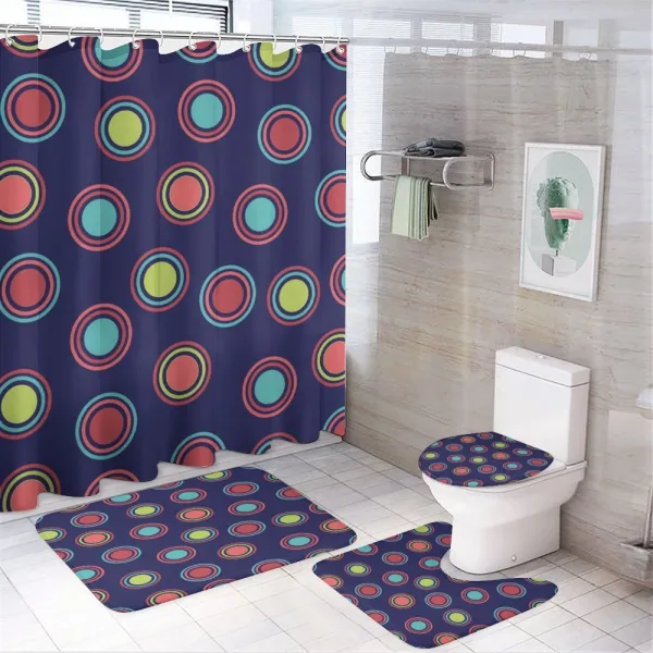 Funny Rounds Pattern on a shower curtain