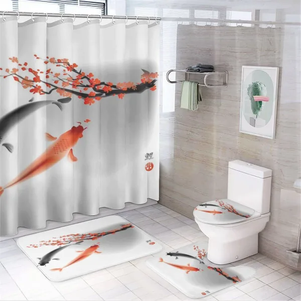 Koi Carp Fish Couple on a shower curtain