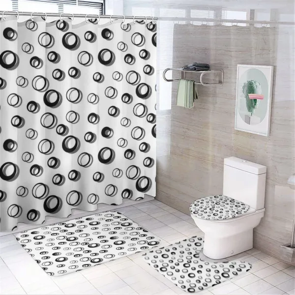 Minimalist Rounds on a shower curtain