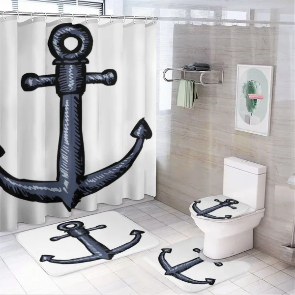 Nautical Anchor Safety on a shower curtain