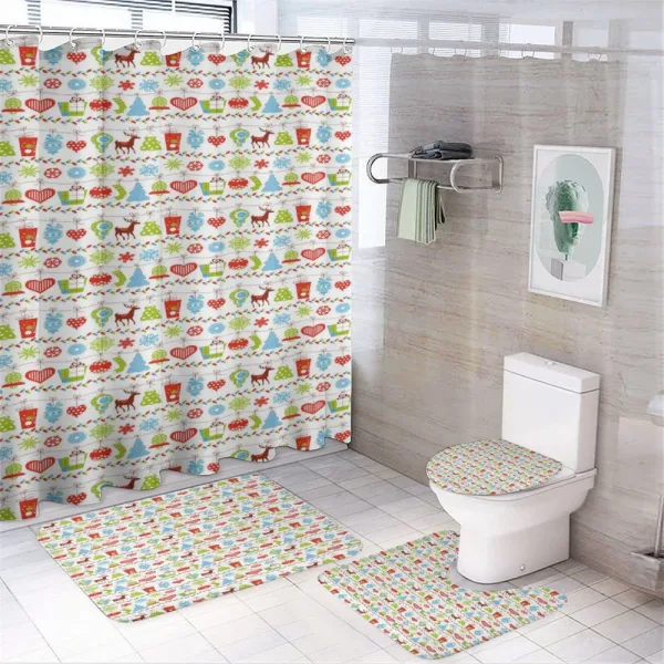 Old Xmas Artwork on a shower curtain