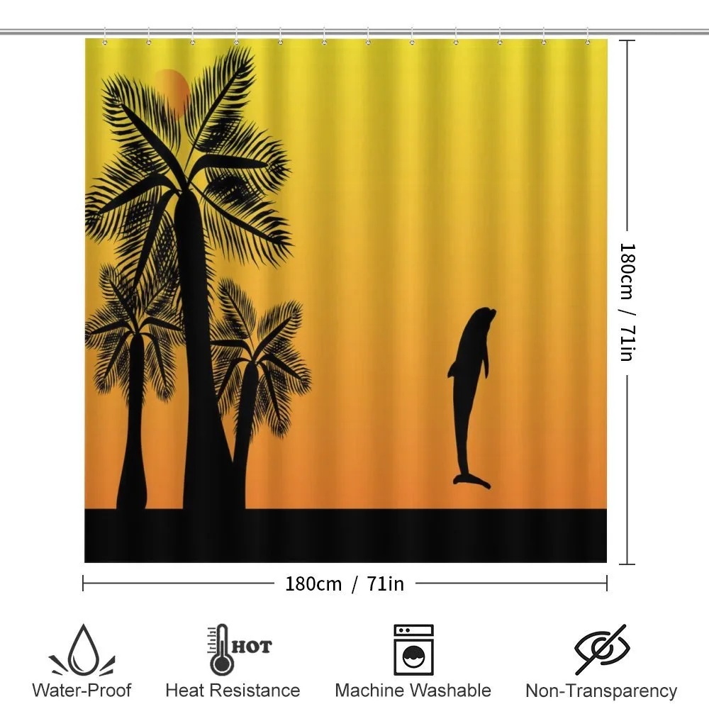 Ombre Sunset Palms Dolphin — Detail 2