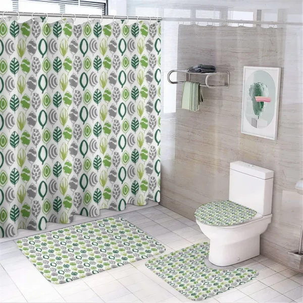 Paintbrush Strokes Leaves on a shower curtain