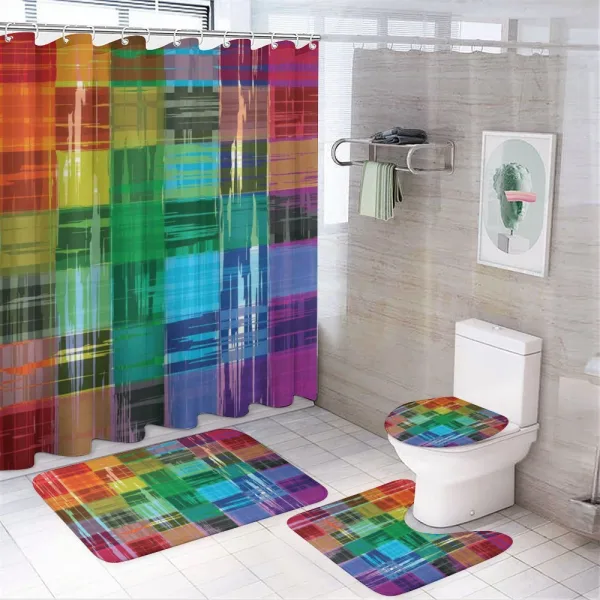 Plaid Art Pattern on a shower curtain