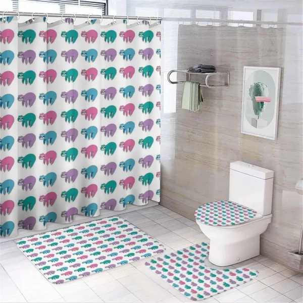 Rhythmic Lazy Animal on a shower curtain